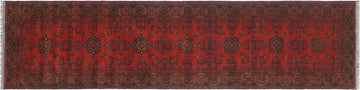 handmade Tribal Biljik Khal Muhammadi Red Blue Hand Knotted RUNNER 100% WOOL Runner 3x13